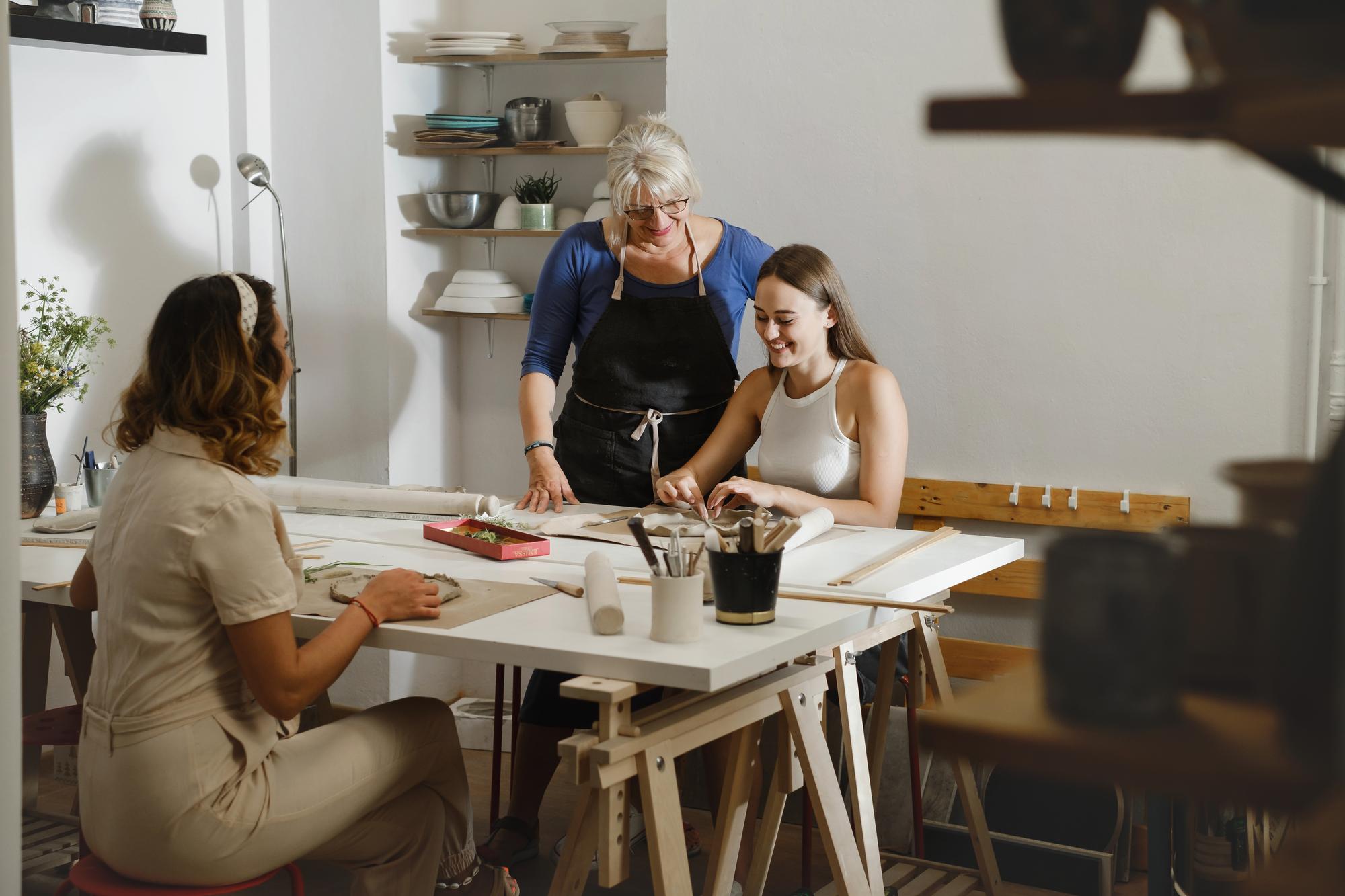 Consultation meeting in kitchen studio