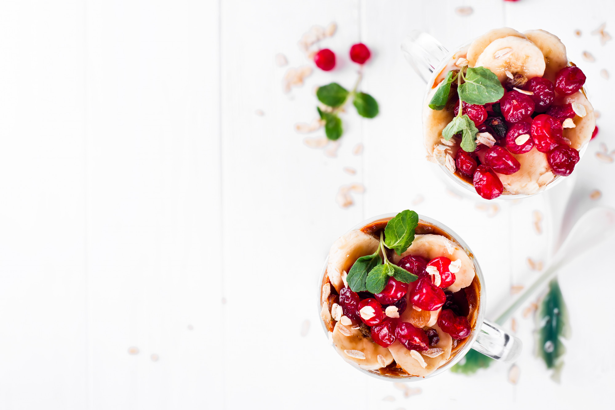 Styled dessert with natural garnishes
