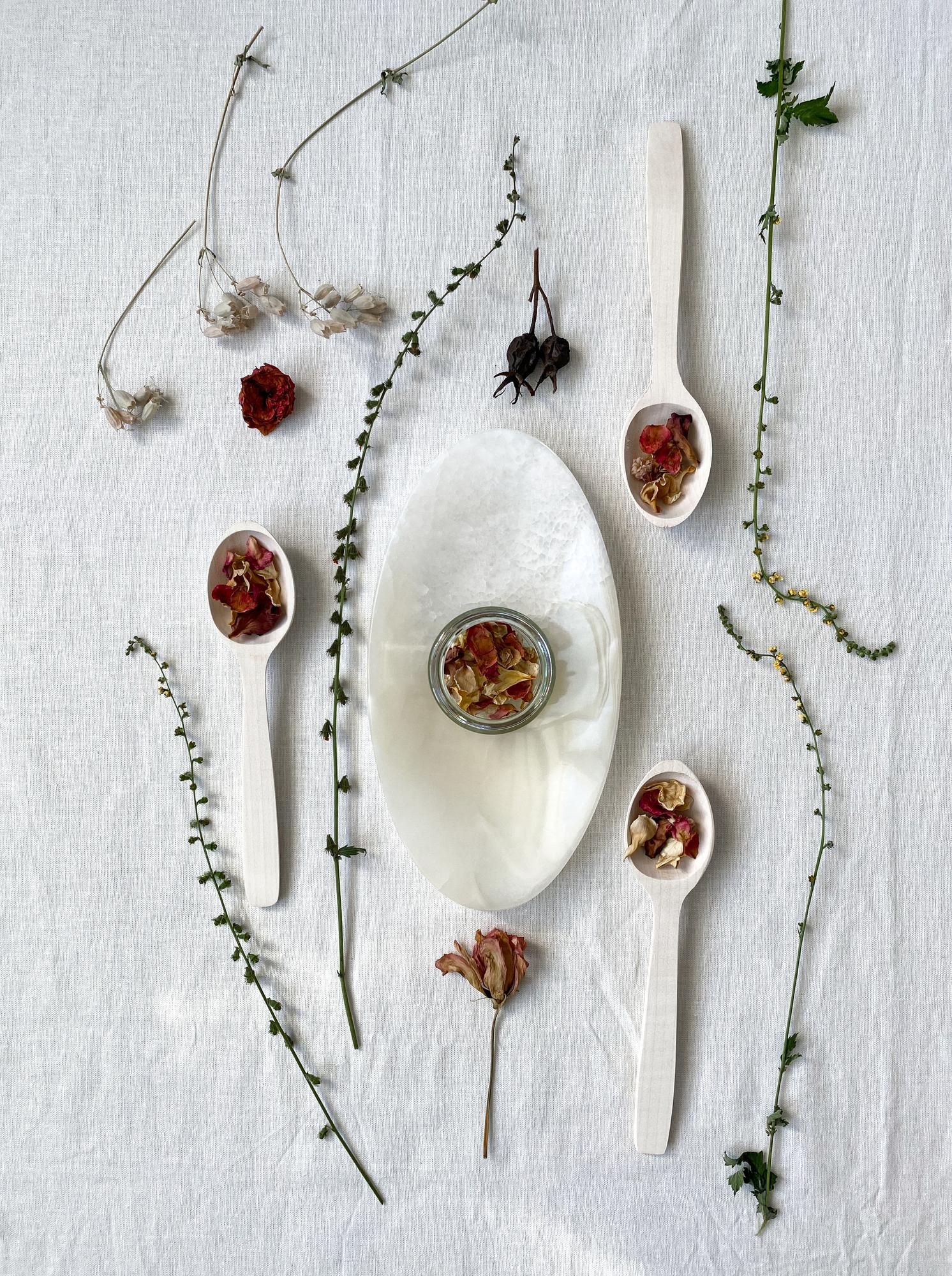 Styled tasting plate with herbs